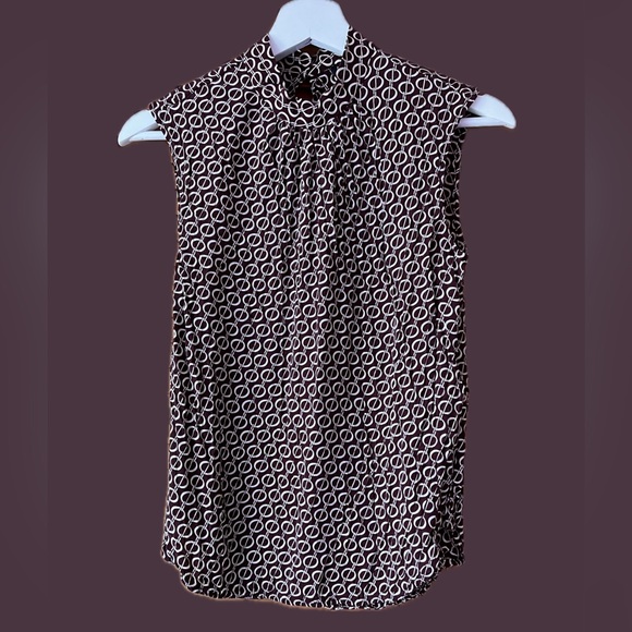 Massimo Dutti - Link Print Sleeveless Blouse - Picture 1 of 3